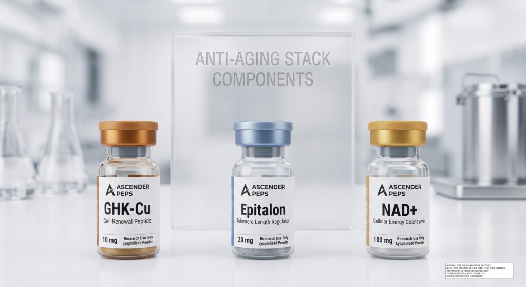 ⏳ Anti-Aging Pro Stack — Epitalon 10mg + NAD+ 100mg + GHK-Cu 50mg